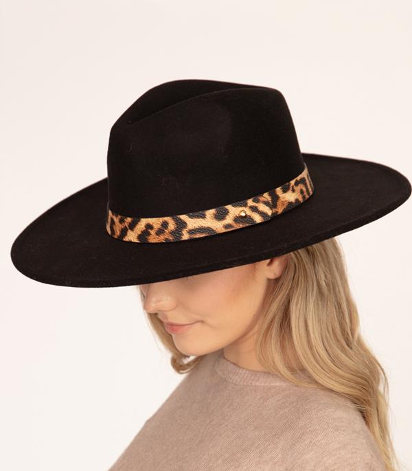 New Arrival :: Wholesale Leopard Trim Rancher Style Hat