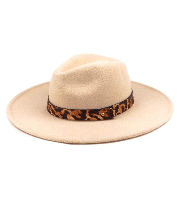 New Arrival :: Wholesale Leopard Trim Rancher Style Hat