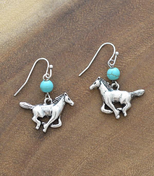 New Arrival :: Wholesale Tipi Western Turquoise Horse Earrings