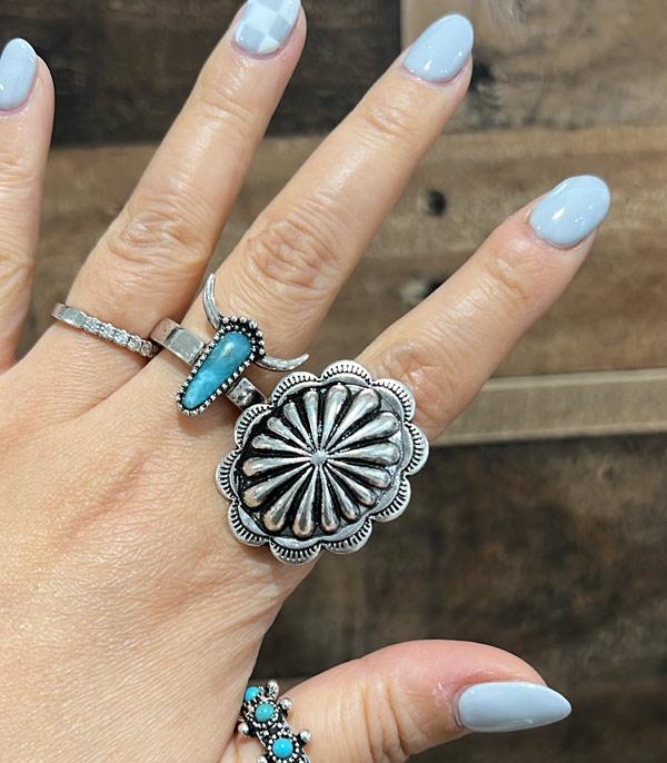 New Arrival :: Wholesale Western Concho Stretch Ring