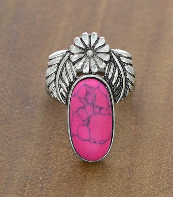 <font color=#FF6EC7>PINK COWGIRL</font> :: Wholesale Western Semi Stone Stretch Ring
