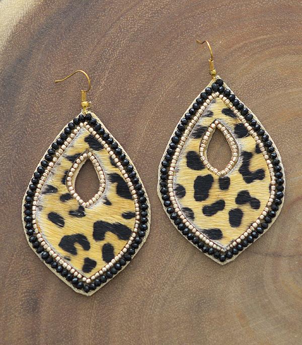 <font color=black>SALE ITEMS</font> :: JEWELRY :: Earrings :: Wholesale Leopard Glass Bead Earrings