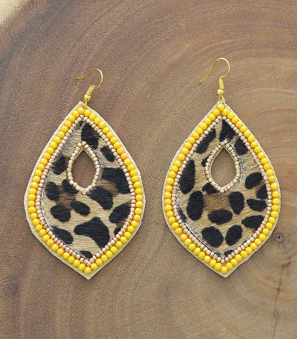 <font color=black>SALE ITEMS</font> :: JEWELRY :: Earrings :: Wholesale Leopard Glass Bead Earrings