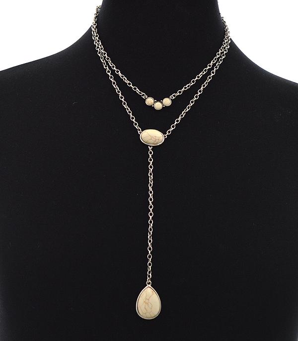 NECKLACES :: TRENDY :: Wholesale Western Semi Stone Layered Necklace