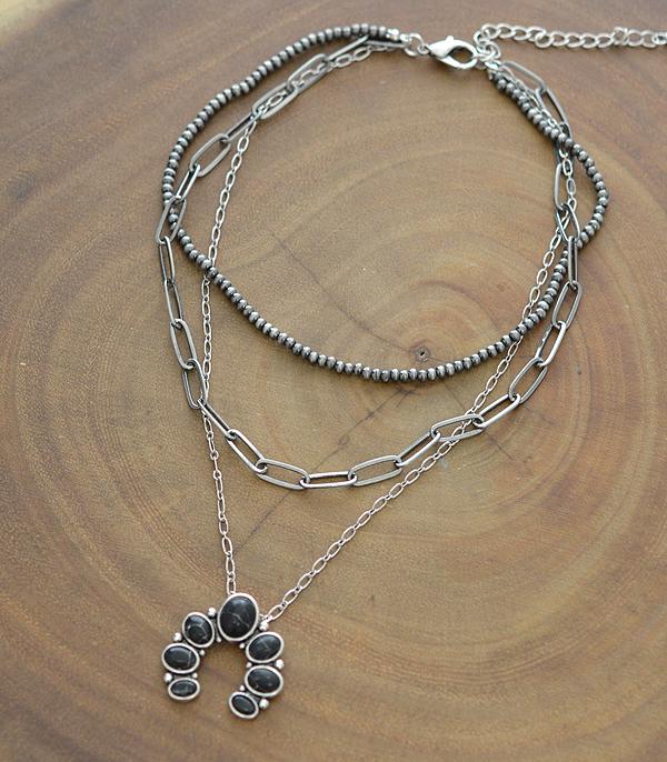 New Arrival :: Wholesale Squash Blossom Semi Stone Necklace