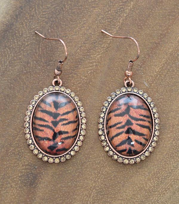 <font color=black>SALE ITEMS</font> :: JEWELRY :: Earrings :: Wholesale Tiger Print Oval Earrings