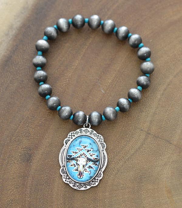 New Arrival :: Wholesale Western Longhorn Bubble Charm Bracelet