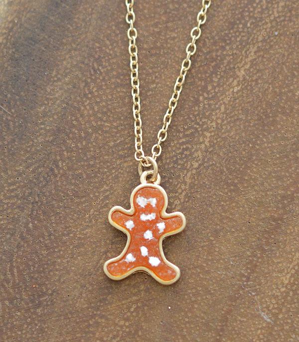 <font color=black>SALE ITEMS</font> :: JEWELRY :: Necklaces :: Wholesale Druzy Gingerbread Man Necklace