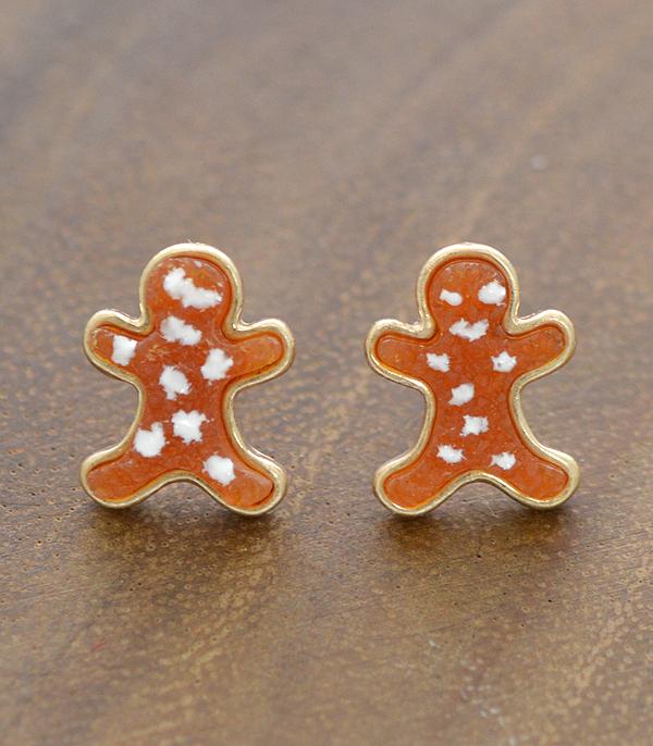 <font color=black>SALE ITEMS</font> :: JEWELRY :: Earrings :: Wholesale Druzy GIngerbread Man Earrings