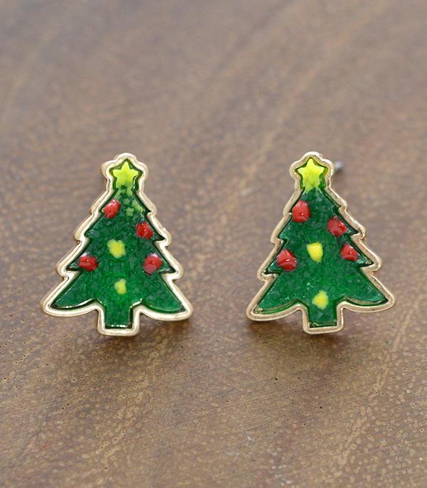 <font color=black>SALE ITEMS</font> :: JEWELRY :: Earrings :: Wholesale Druzy Christmas Tree Earrings