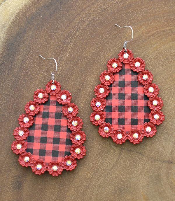 <font color=black>SALE ITEMS</font> :: JEWELRY :: Earrings :: Wholesale Buffalo Plaid Teardrop Earrings