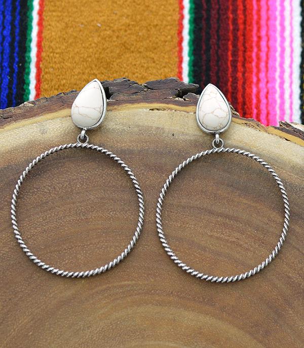 <font color=black>SALE ITEMS</font> :: JEWELRY :: Earrings :: Wholesale Western Semi Stone Post Hoop Earrings
