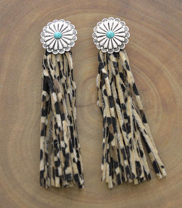 <font color=black>SALE ITEMS</font> :: JEWELRY :: Earrings :: Wholesale Western Concho Post Fringed Earrings