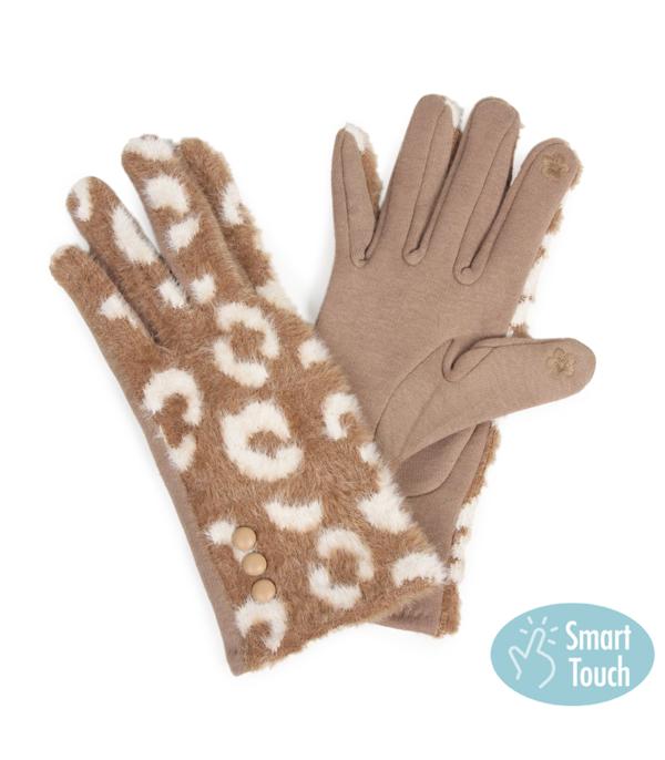 New Arrival :: Wholesale Womens Leopard Furry Winter Gloves