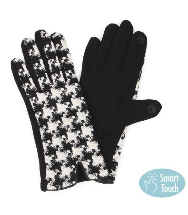 New Arrival :: Wholesale Womens Houndstooth Winter Gloves