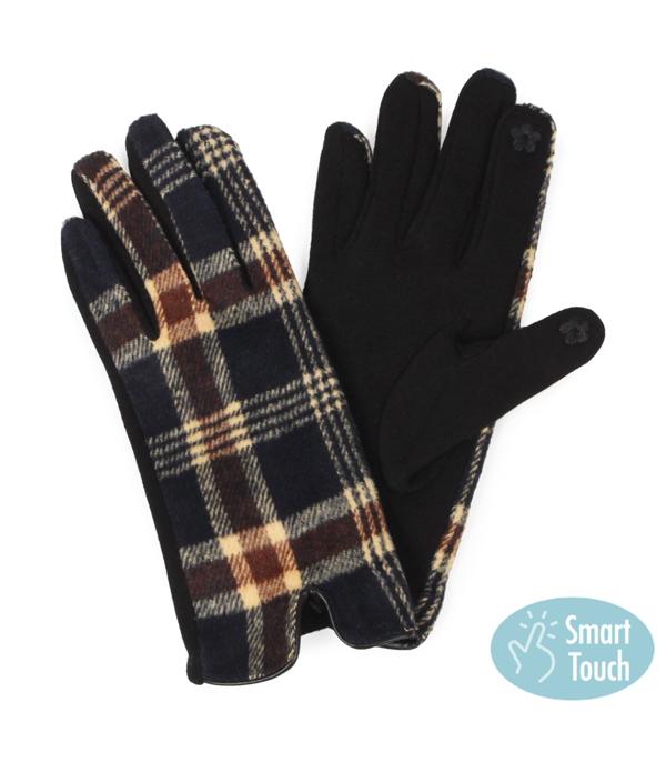 GLOVES I SOCKS :: Wholesale Womens Plaid Winter Gloves