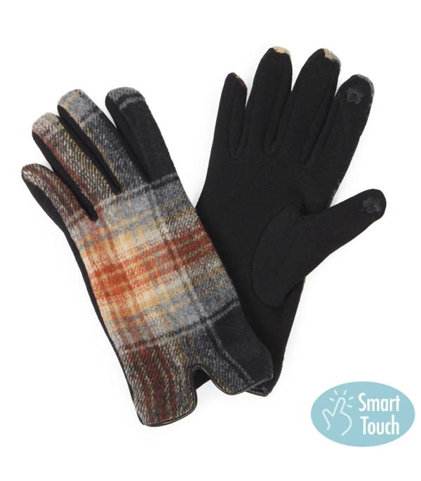 New Arrival :: Wholesale Womens Plaid Winter Gloves