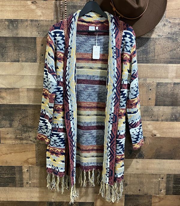 New Arrival :: Wholesale Western Fringed Duster Cardigan