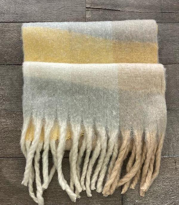 KIMONO I SCARVES :: SCARF / SCARF RING :: Wholesale Soft Fuzzy Multi Color Plaid Scarf