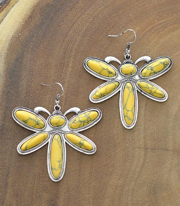 WHAT'S NEW :: Wholesale Dragonfly Turquoise Semi Stone Earrings