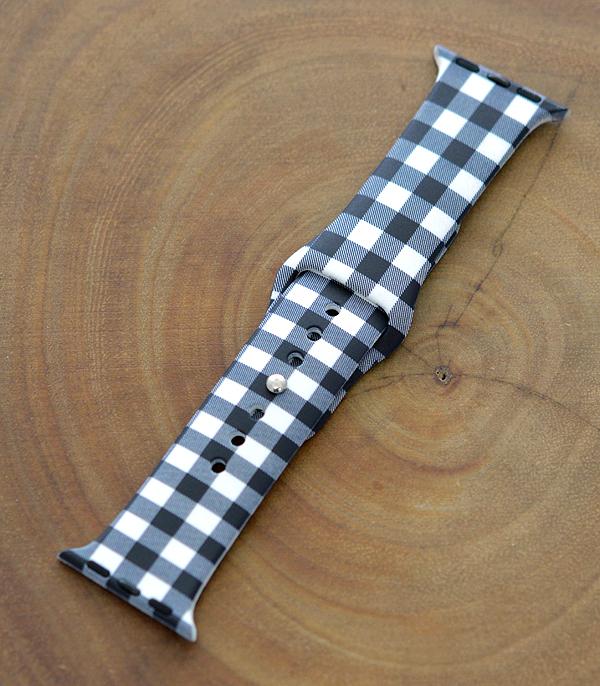 <font color=BLUE>WATCH BAND/ GIFT ITEMS</font> :: SMART WATCH BAND :: Wholesale Buffalo Plaid Silicone Watch Band