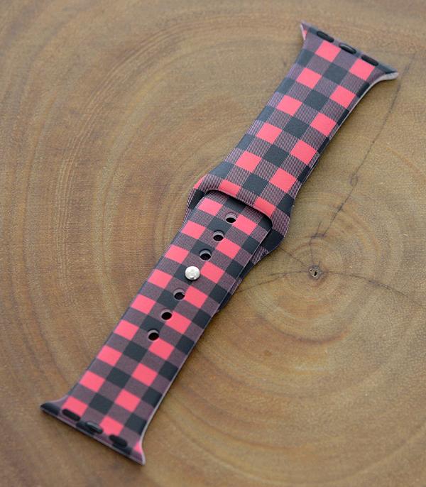 <font color=BLUE>WATCH BAND/ GIFT ITEMS</font> :: SMART WATCH BAND :: Wholesale Buffalo Plaid Print Silicone Watch Band