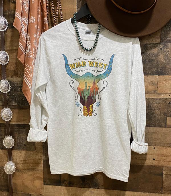 GRAPHIC TEES :: LONG SLEEVE :: Wholesale Wild West Western Vintage Long Sleeve