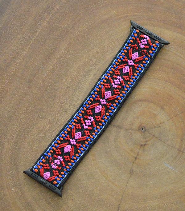 <font color=BLUE>WATCH BAND/ GIFT ITEMS</font> :: SMART WATCH BAND :: Wholesale Aztec Fabric Stretch Watch Band