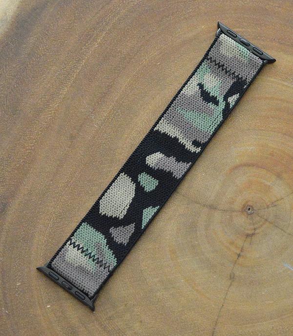<font color=BLUE>WATCH BAND/ GIFT ITEMS</font> :: SMART WATCH BAND :: Wholesale Camo Print Fabric Stretch Watch band