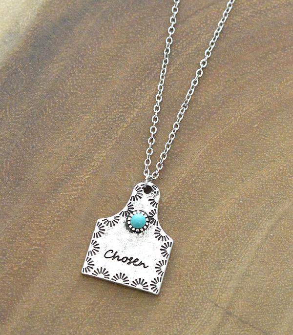 New Arrival :: Wholesale Western Cow Tag Chose Pendant Necklace