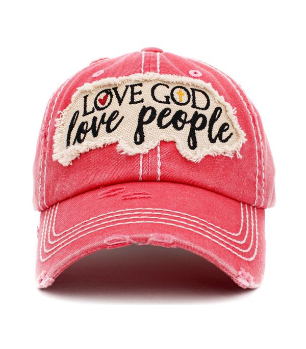 HATS I HAIR ACC :: BALLCAP I VISOR :: Wholesale Love God Love People Vintage Ballcap