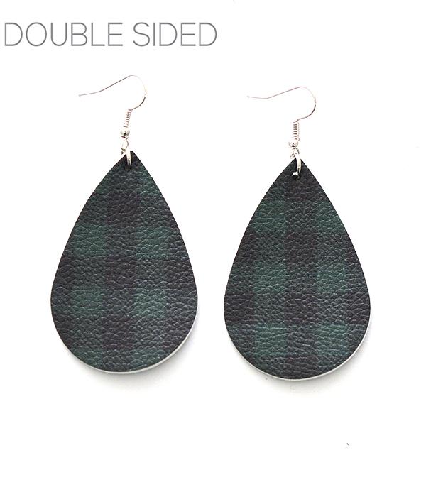 <font color=black>SALE ITEMS</font> :: JEWELRY :: Earrings :: Wholesale Buffalo Plaid Teardrop Earrings