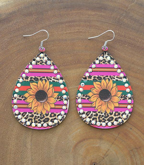 <font color=black>SALE ITEMS</font> :: JEWELRY :: Earrings :: Wholesale Sunflower Teardrop Casting Earrings