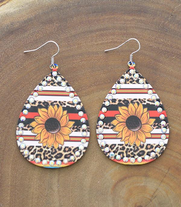 <font color=black>SALE ITEMS</font> :: JEWELRY :: Earrings :: Wholesale Sunflower Teardrop Casting Earrings