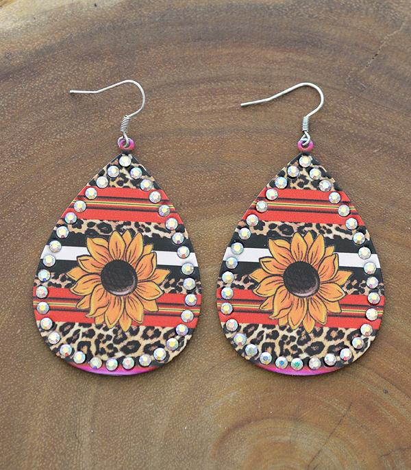 <font color=black>SALE ITEMS</font> :: JEWELRY :: Earrings :: Wholesale Sunflower Teardrop Casting Earrings