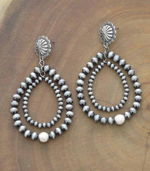 New Arrival :: Wholesale Navajo Pearl Bead Teardrop Earrings