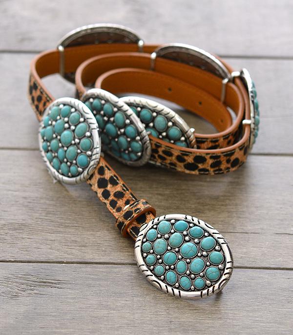 BELTS :: Wholesale Tipi Western Turquoise Concho Belt