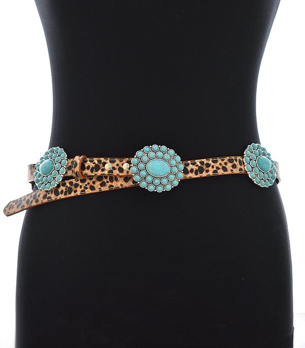 BELTS :: Wholesale Tipi Western Turquoise Concho Belt