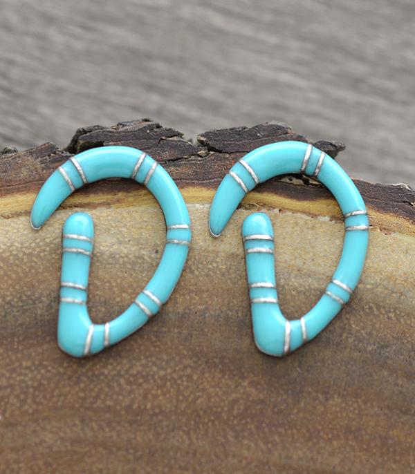 INITIAL JEWELRY :: BRACELETS | EARRINGS :: Wholesale Turquoise Epoxy Initial Earrings