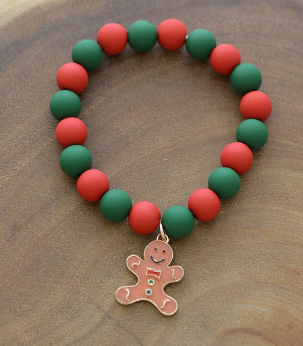 <font color=GREEN>HOLIDAYS</font> :: Wholesale Gingerbread Man Charm Bracelet