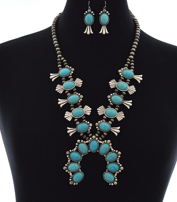 <font color=black>SALE ITEMS</font> :: JEWELRY :: Necklaces :: Wholesale Western Squash Blossom Necklace Set