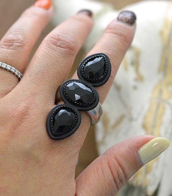 RINGS :: Wholesale Iridescent Glass Stone Stretch Ring