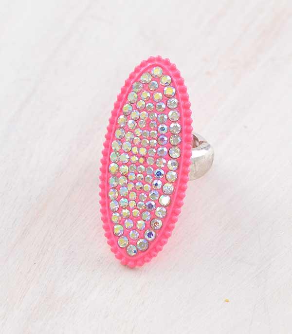 <font color=#FF6EC7>PINK COWGIRL</font> :: Wholesale Rhinestone Bling Stretch Ring
