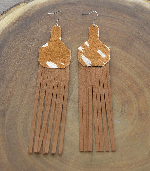 EARRINGS :: WESTERN HOOK EARRINGS :: Wholesale Leather Cowhide Fringe Earrings