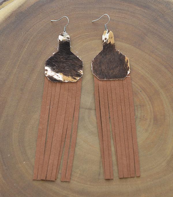 EARRINGS :: WESTERN HOOK EARRINGS :: Wholesale Leather Cowhide Fringe Earrings