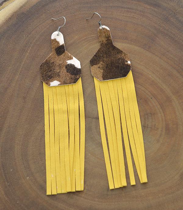 EARRINGS :: WESTERN HOOK EARRINGS :: Wholesale Leather Cowhide Fringe Earrings