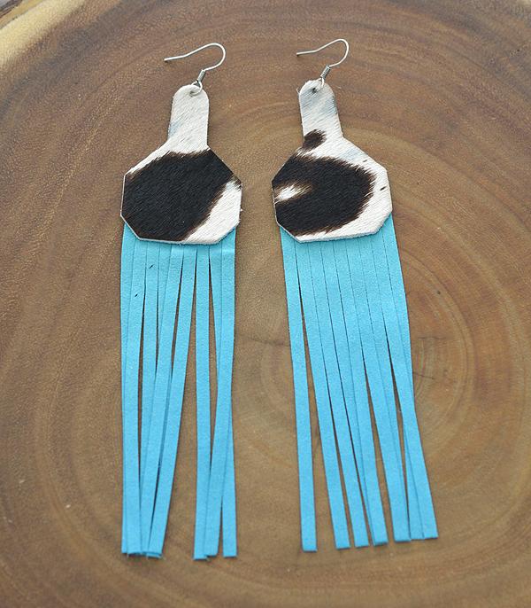 EARRINGS :: WESTERN HOOK EARRINGS :: Wholesale Leather Cowhide Fringe Earrings