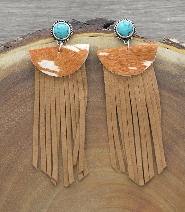 <font color=black>SALE ITEMS</font> :: JEWELRY :: Earrings :: Wholesale Leather Cowhide Fringe Earrings