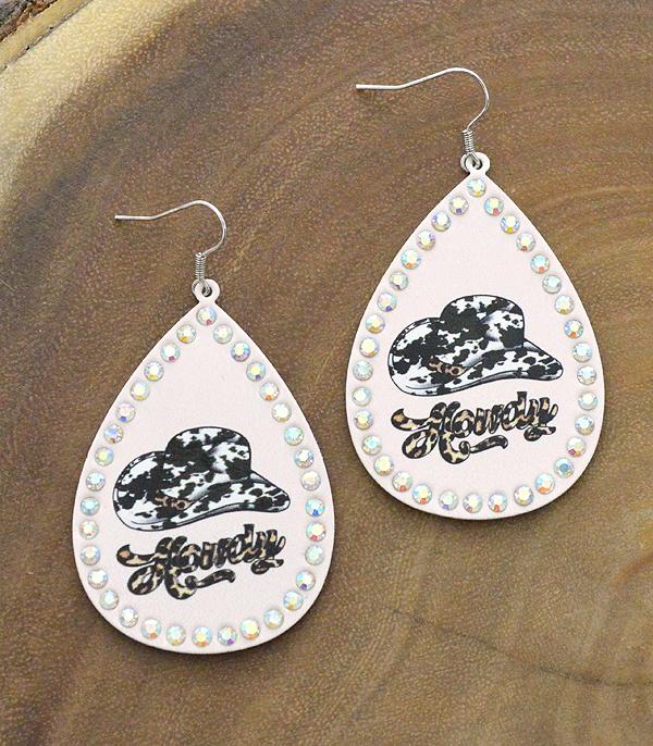 <font color=black>SALE ITEMS</font> :: JEWELRY :: Earrings :: Wholesale Western Howdy Teardrop Earrings