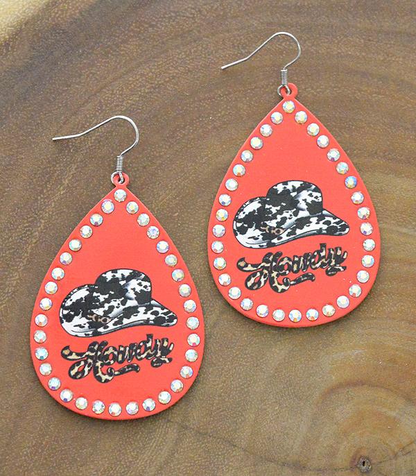 <font color=black>SALE ITEMS</font> :: JEWELRY :: Earrings :: Wholesale Howdy Western Teardrop Earrings